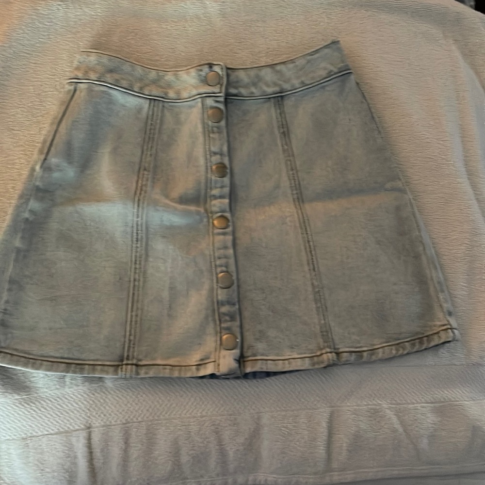 Bullhead Denim Snap Front Skirt